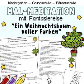 Kostenlose-Mal-Meditation mit Fantasiereise für Kinder im Kindergarten und Grundschule – Entspannungsübung Weihnachten