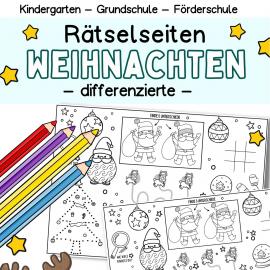 Kostenlose Rätsel Arbeitsblätter-Rätselseiten für Kinder zu Weihnachten