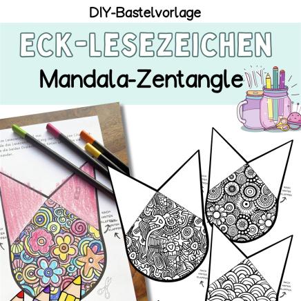 DIY Eck-Lesezeichen-basteln vorlagen für Kinder und erwachsene