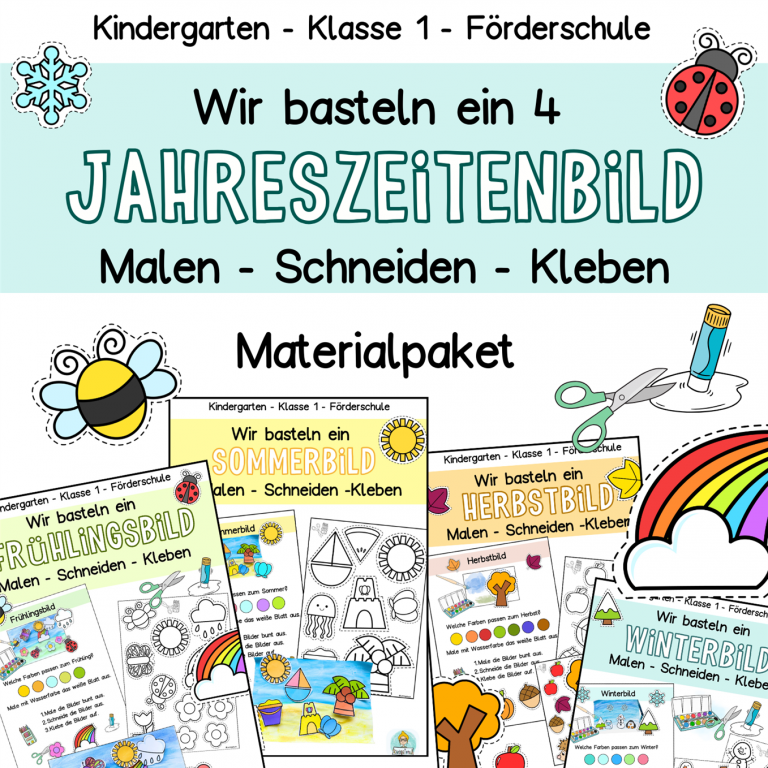 Einfache Bilder basteln Malen mit Kinder Jahreszeiten