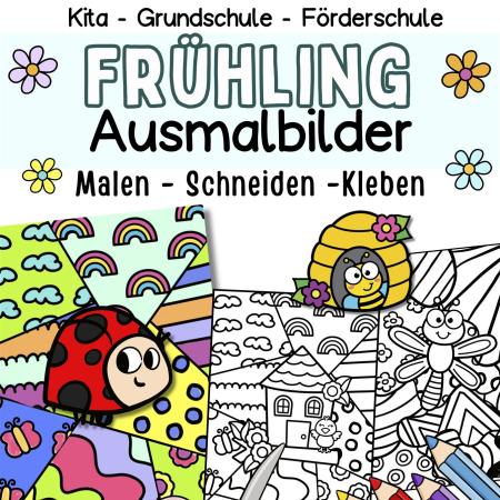 Ausmalbilder Frühling für Kinder einfach