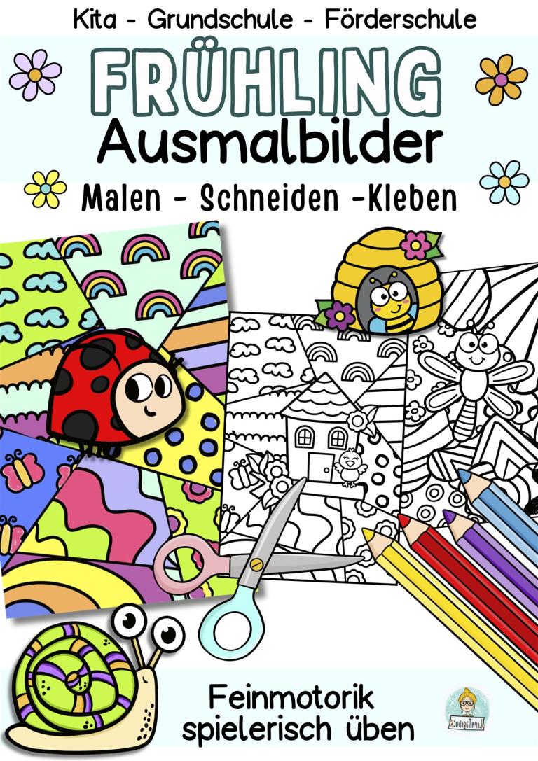 Ausmalbilder Frühling für Kinder einfach