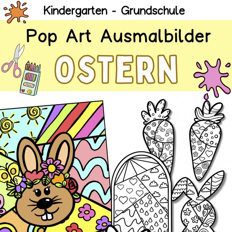 Ausmalbilder-Pop-Art-Ostern-Kinder