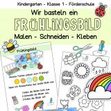 Frühling Basteln schneiden Malen Kinder Kindergarten Förderschule Klasse 1 Vorschule