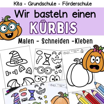einfach-halloween-basteln idee-Kürbis-für Kinder