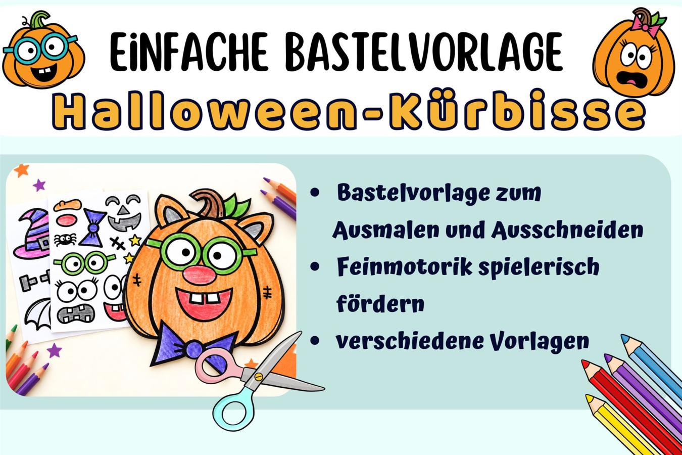 Halloween-Basteln-einfache-mit-Papier-Kindergarten-Klasse 1-Förderschule
