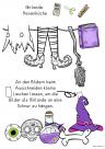 Halloween Hexe Girlande Ausmalbilder Bastelidee Grundschule Schule Betreuung OGS