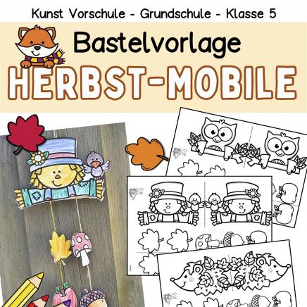 Basteln im Herbst mit Kindern, DIY Mobile Vorlagen als Fensterdeko und Fensterbilder