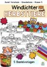 Herbst Windlichter Bastel mit Kinder im Kindergarten und Grundschule, Bastelvorlage aus Papier