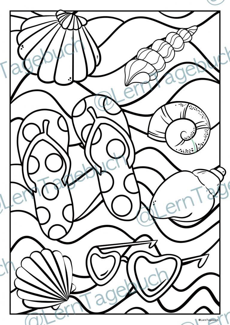 Lerntagebuch - Sommer Ausmalbilder