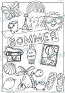 Sommer Ausmalbilder Kinder, Kindergarten, Grundschule
