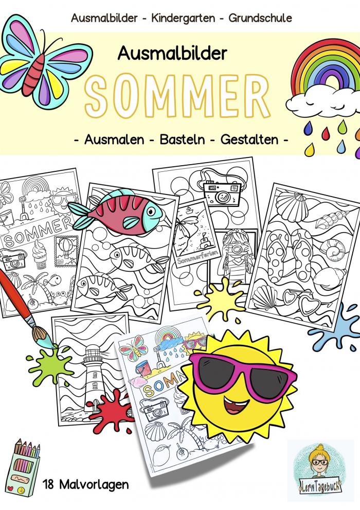 Lerntagebuch - Sommer Ausmalbilder