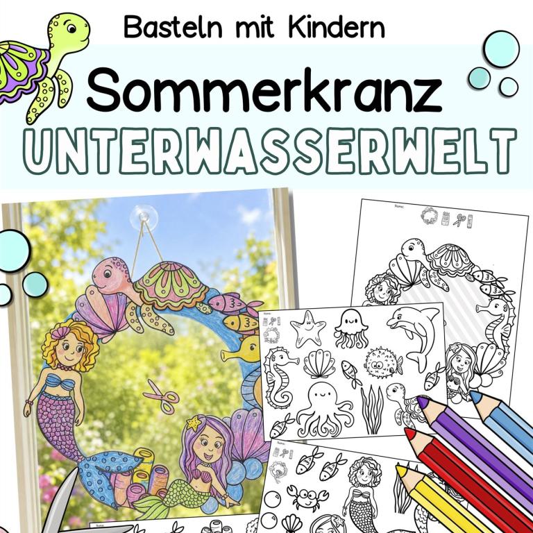 Sommer deko basteln mit Kindern aus papier und Papptellern