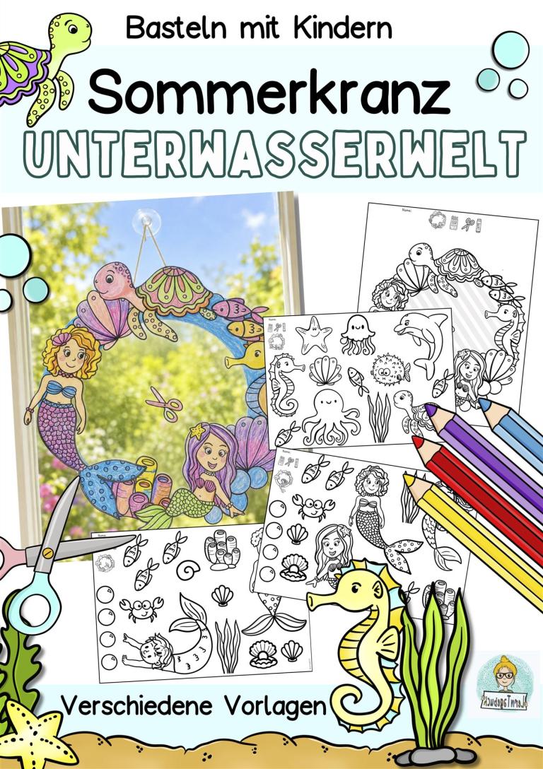 Sommer deko basteln mit Kindern aus papier und Papptellern