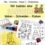 Basteln mit Kinder im Sommer, einfache Bilder Basteln im Kindergarten, Vorschule, Klasse 1 zur Förderung der Feinmotorik