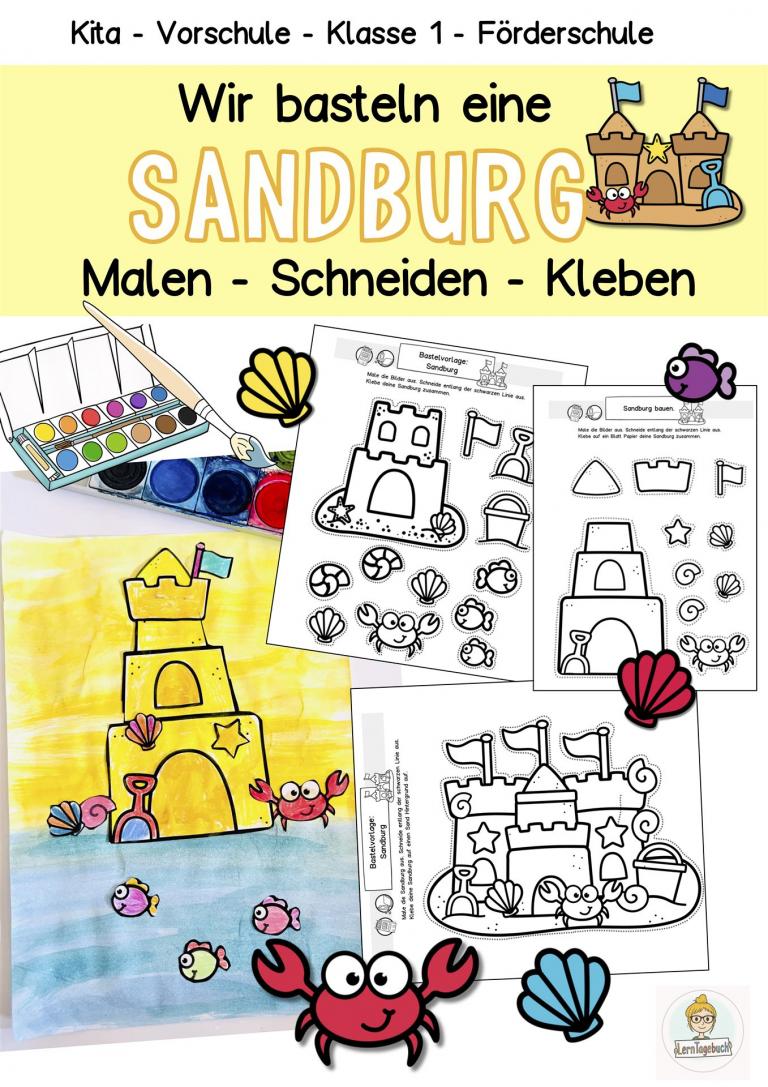 Basteln mit Kinder im Sommer, einfache Bilder Basteln im Kindergarten, Vorschule, Klasse 1 zur Förderung der Feinmotorik