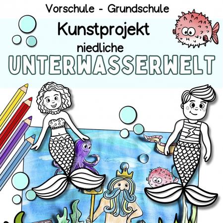 Sommer-Unterwasserwelt-basteln-mit-Kindern-Meerjungfrau