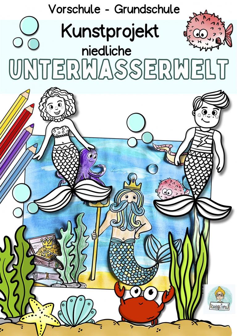 Sommer-Unterwasserwelt-basteln-mit-Kindern-Meerjungfrau