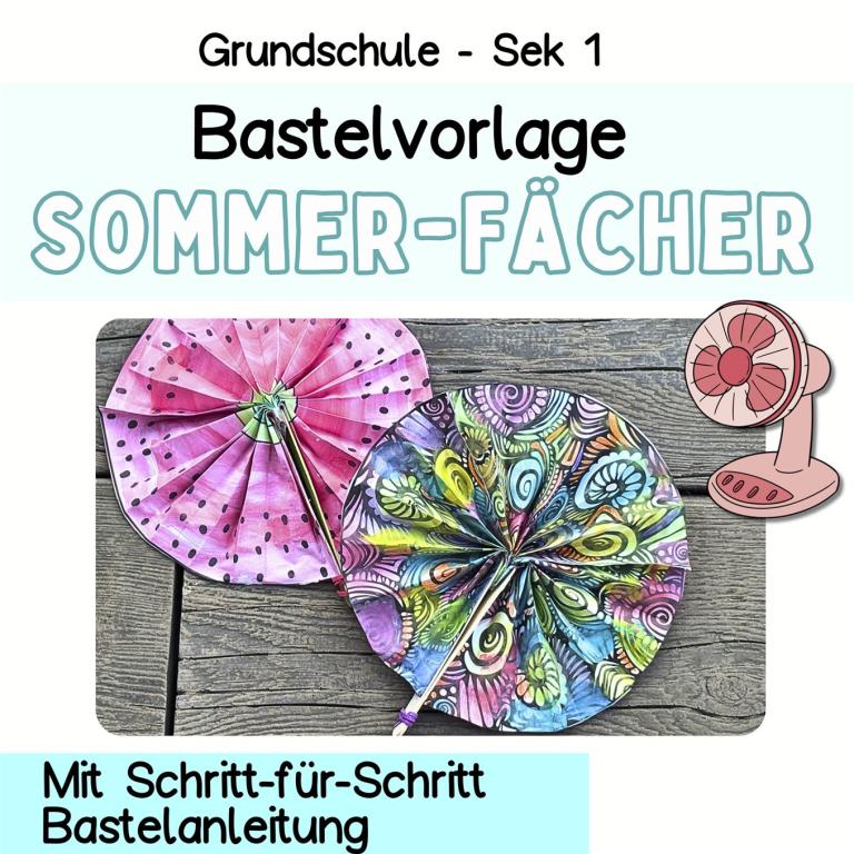 Sommer-Fächer-basteln-aus-Papier-Kinder
