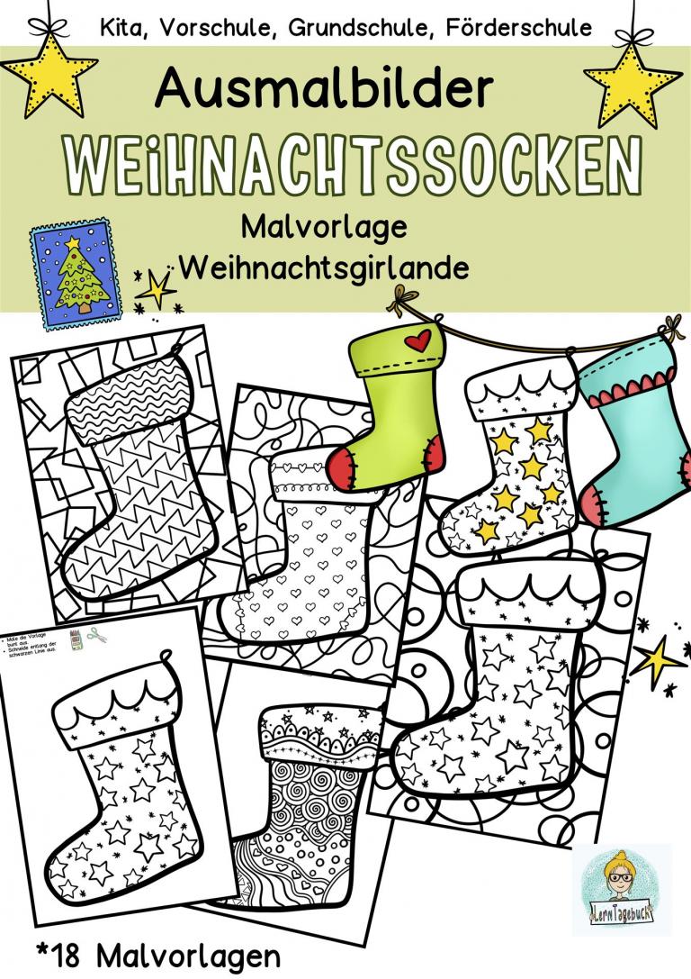 Ausmalbilder Weihnachten und Nikolaus für Kinder zum Ausdrucken