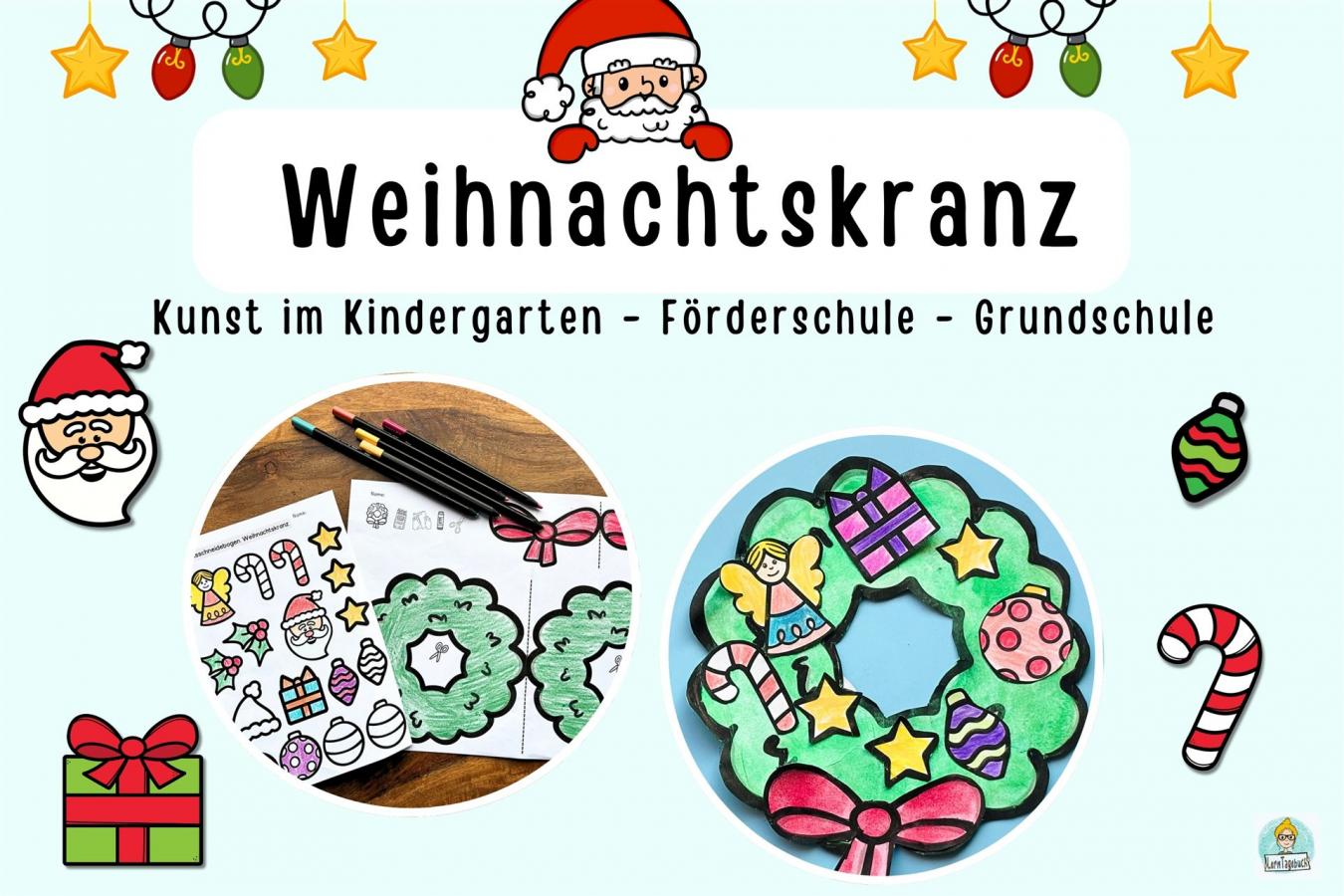 Weihnachten einfache Bastelidee für Kinder Ausmalen und Basteln