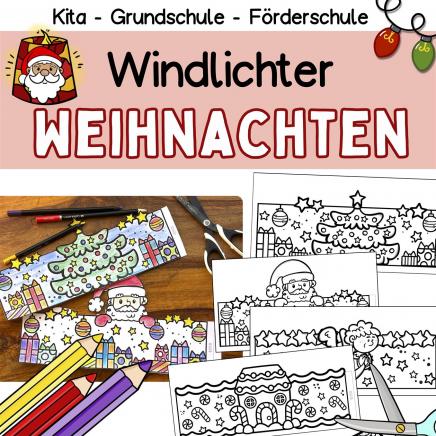Weihnachten Windlichter Basteln aus Papier mit Kindern