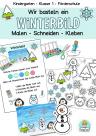 Winter Basteln schneiden Malen Kinder Kindergarten Förderschule Klasse 1 Vorschule