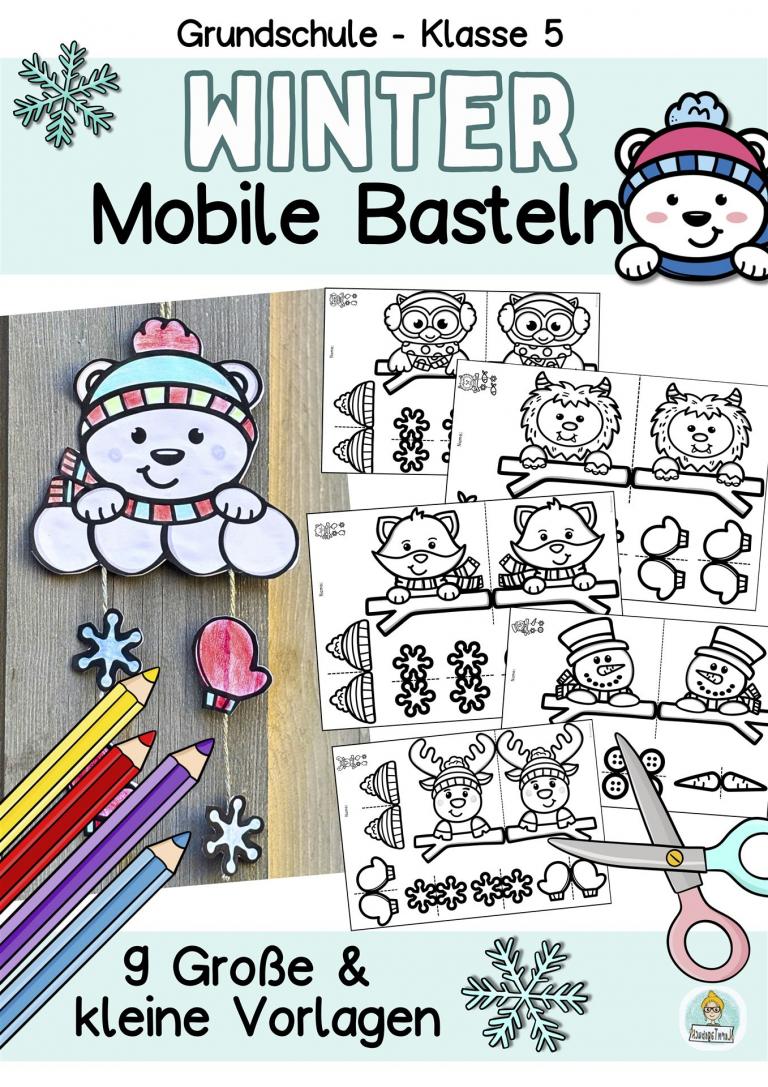 Winter Fensterbilder Basteln mit Kindern Kunst in der Grundschule und Förderschule