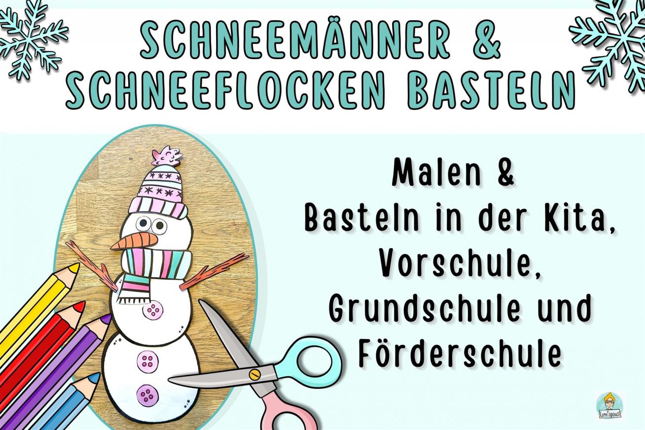 Winter-Schneemänner-Basteln-mit-Kindern-Kindergarten-Grundschule-Förderschule