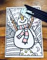 Winter Ausmalbilder Schneemann Eisbär Pinguin Bastelvorlagen Kunst Kinder Malen Basteln Winterbilder
