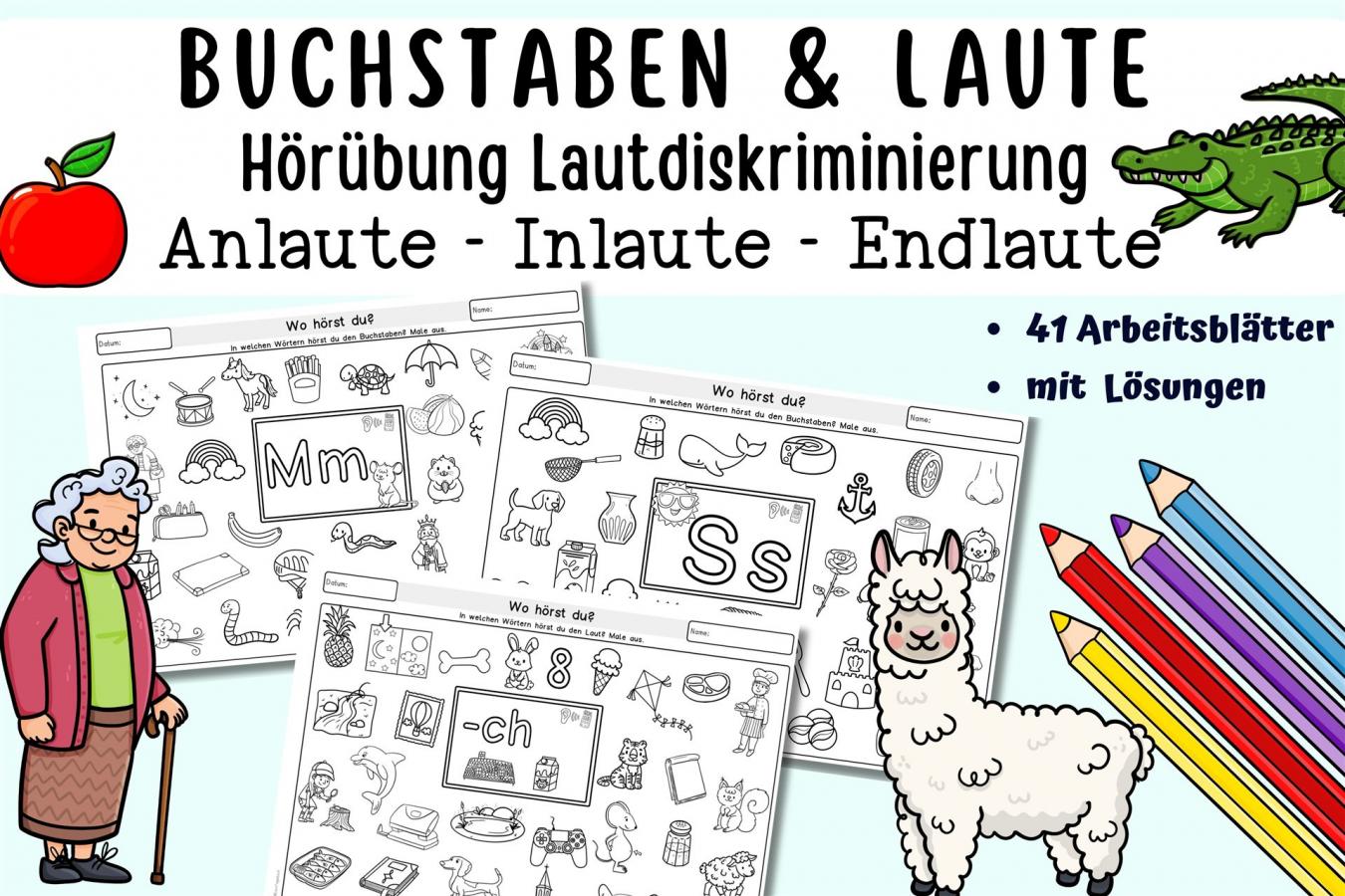 Arbeitsblätter-Übungsblätter-Vorschule-Klasse 1-Buchstaben