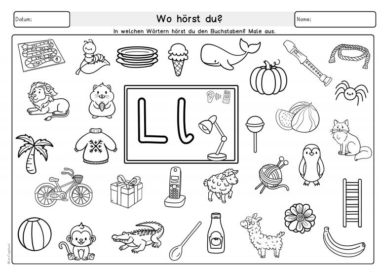 Lerntagebuch - Hörübung Buchstaben und Laute für die Vorschule, Deutsch