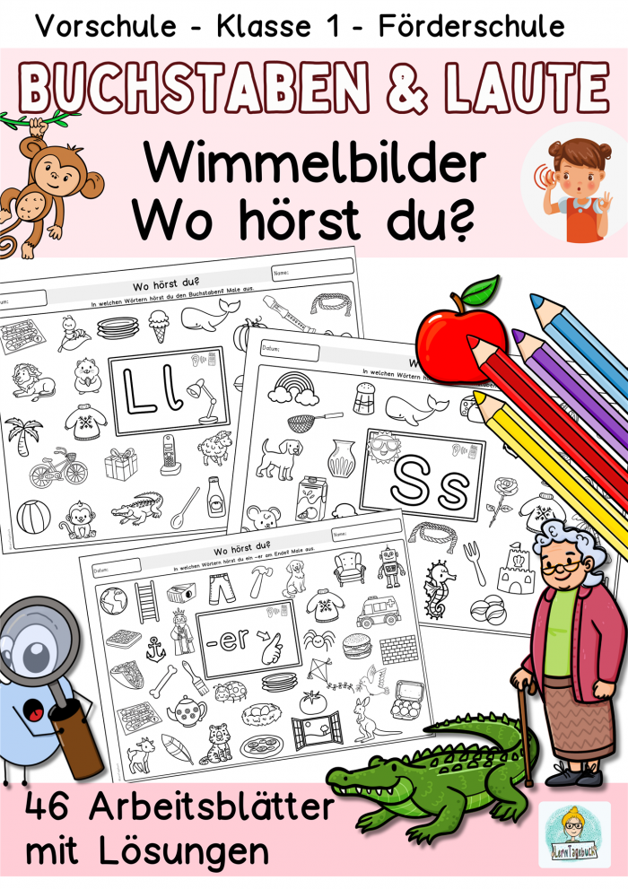 Lerntagebuch - Hörübung Buchstaben und Laute für die Vorschule, Deutsch
