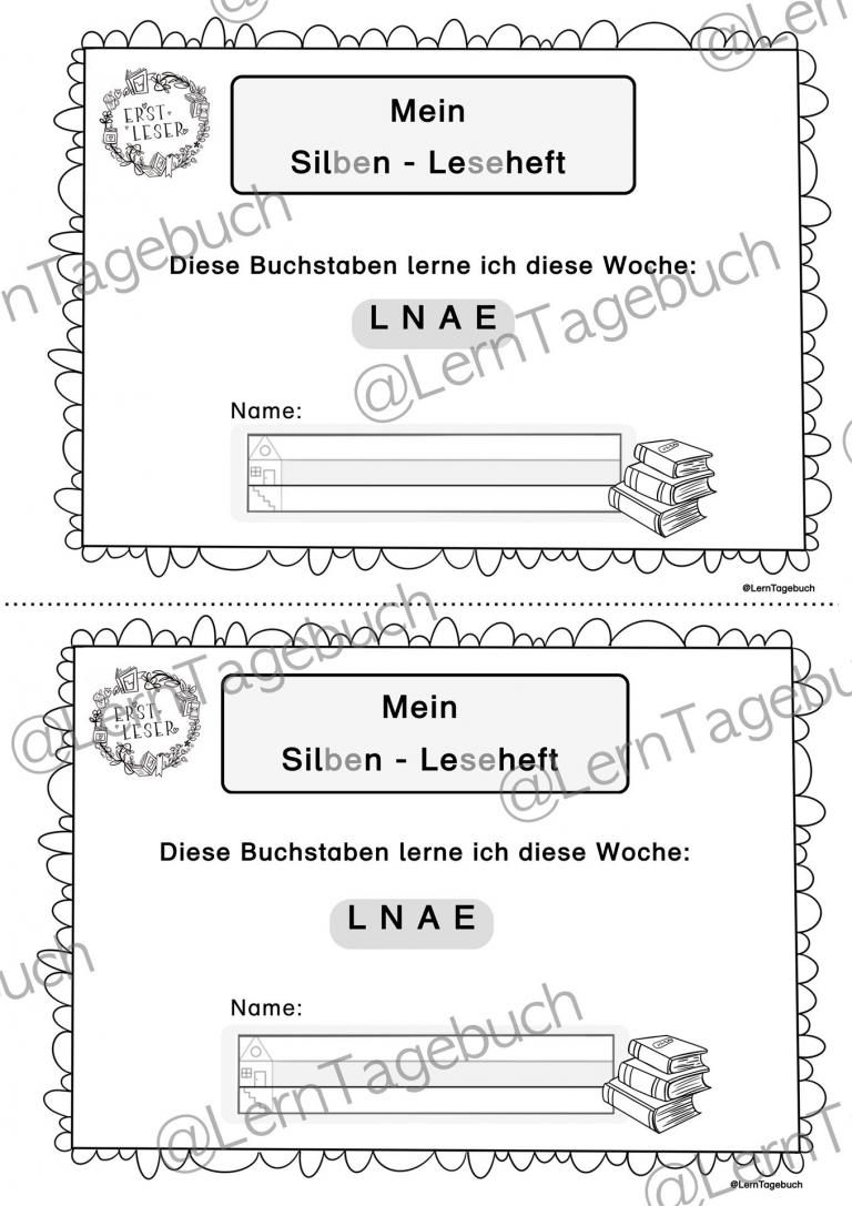 Lerntagebuch - Lesenlernen Deutsch 1. Klasse Silbenteppich, Leseübung