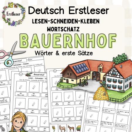 Arbeitsblätter-Lesen-lernen-1.Klasse-DaZ-DaF-Förderschule-Lernwörter-Bauernhof