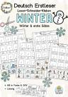 Leseübung Deutsch Arbeitsblatt Lesen lernen Winter Wortschatz Klasse 1, 2 ,DaZ, DaF