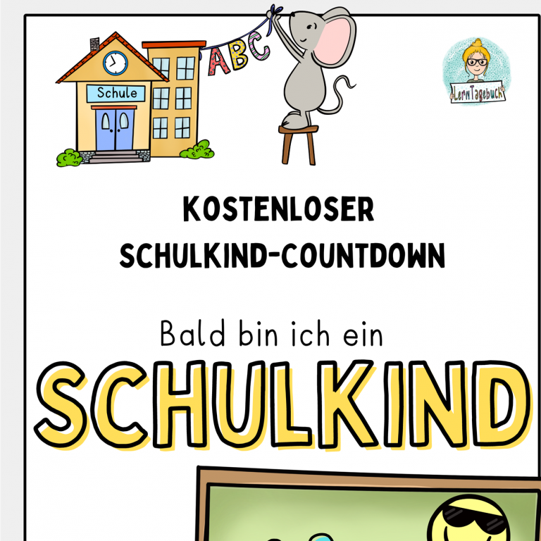 Kostenlos Einschulung Countdown Schulkind, Schulanfang, Arbeitsblätter, Übungen, Vorschule