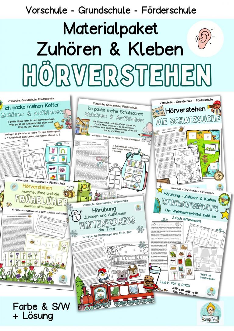 Lernmaterial zum Hörverstehen für Kinder im Kindergarten, Vorschule, Grundschule, DaZ-Unterricht und Förderunterricht