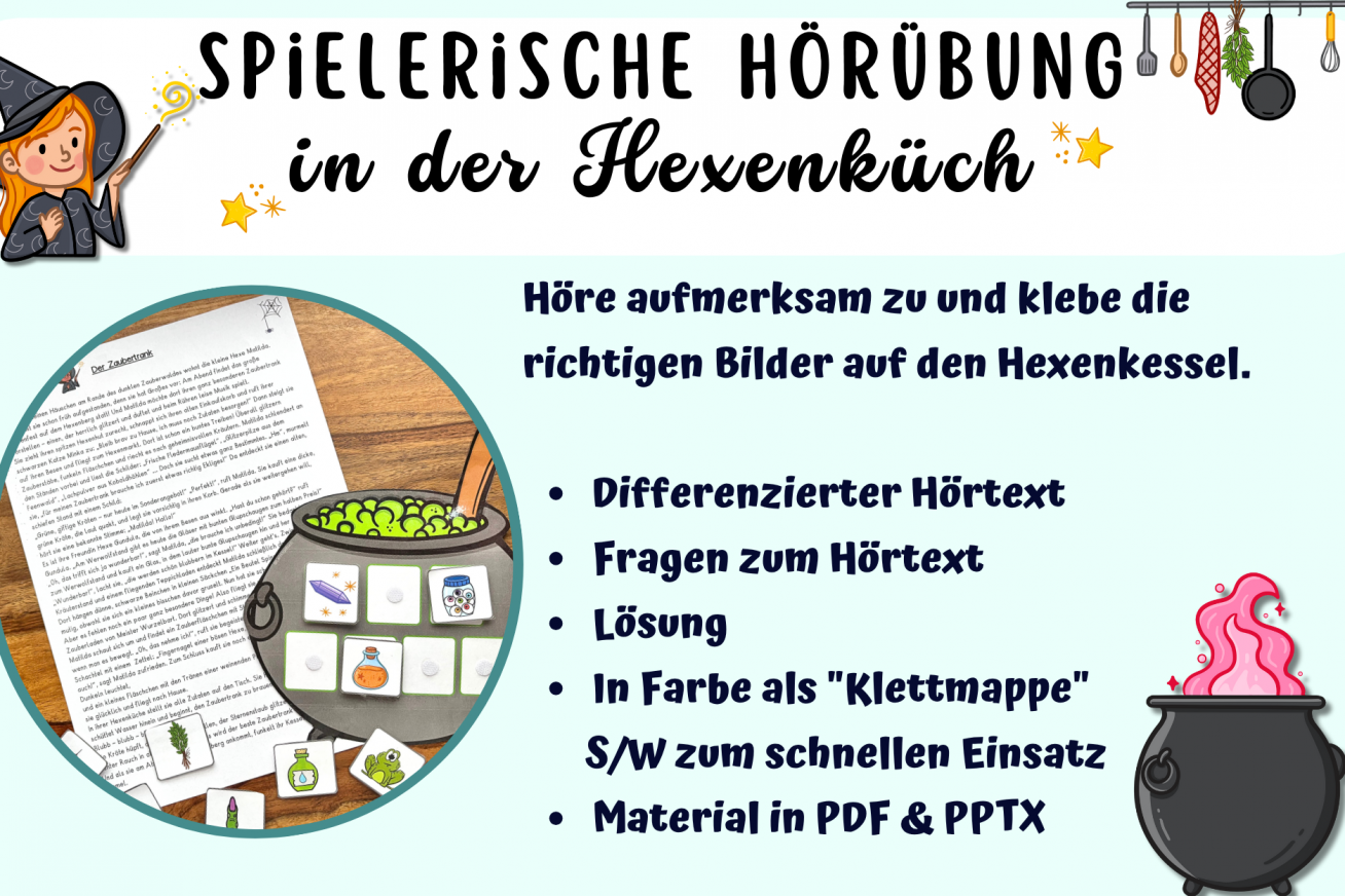 Lernspiel für Kinder als Hörübung und Sprachförderung im Kindergarten, Vorschulübung, Deutsch in der Grundschule und Fördermaterial