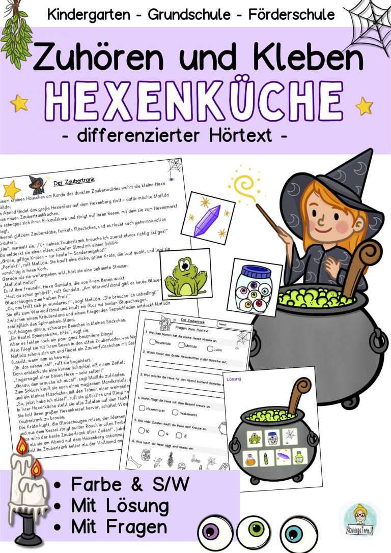 Halloween Lernspiel als Hörverstehen für Kinder im Kindergarten, Vorschule, Grundschule und DaZ-Unterricht