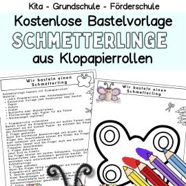 Kostenlose-Bastelidee-Schmetterlinge-aus-Klopapierrollen