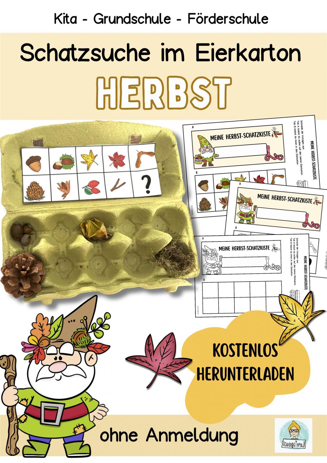 Kostenlose Natur und Wald Schatzsuche mit Eierkarton, NaturBingo