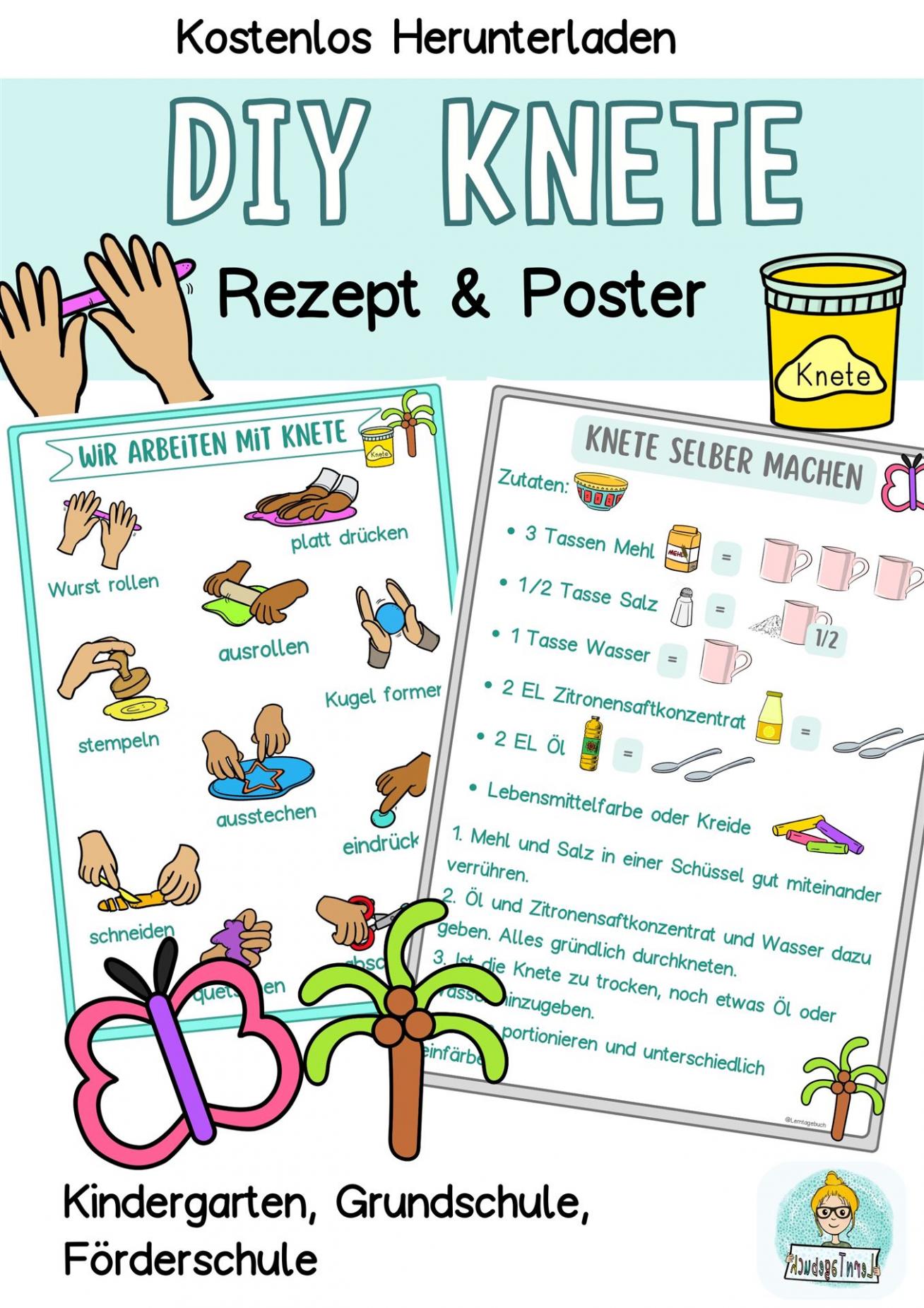 DIY Knete Rezept, Kinder, Kindergarten, Förderschule, Grundschule, basteln, beschäftigung