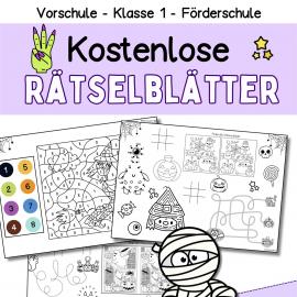 Kostenlose Halloween Rätselseiten für Kinder zum Herunterladen
