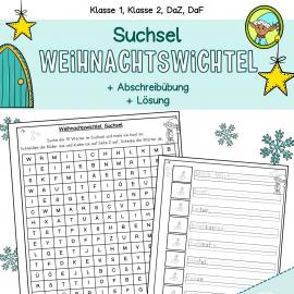 Kostenlose herunterladen Ideen Suchsel Wörter Rätsel Weihnachten Wichtel Wichteltür Klasse 1, 2, DaZ, DaF