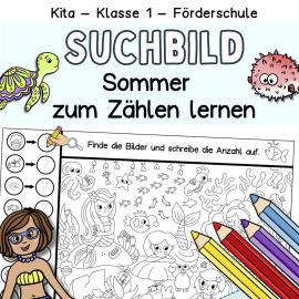 Kostenloses-Arbeitsblatt-Zählen-lernen Kindergarten-Vorschule-Klasse1