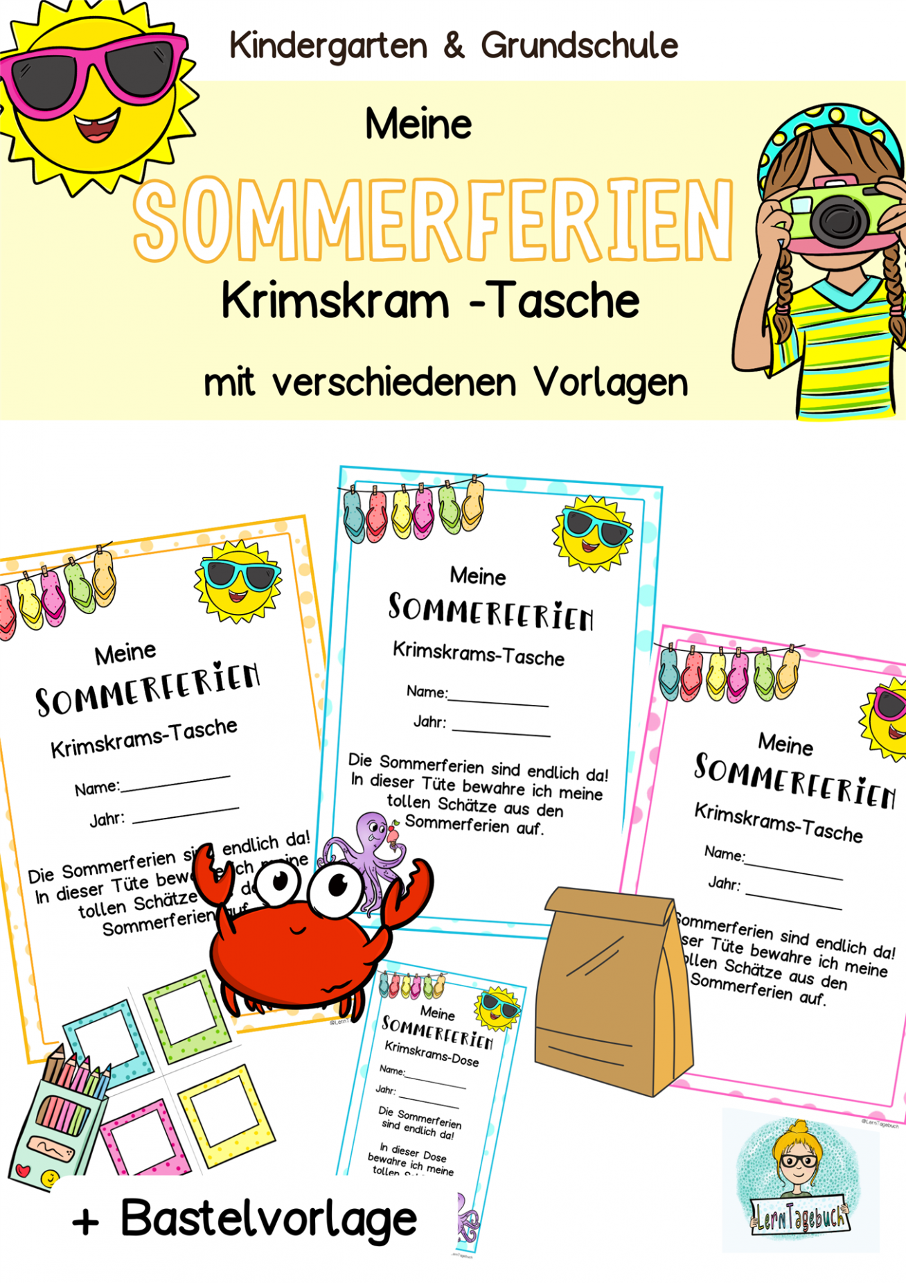 Sommerferien Plaudertasche, Erinnerung Kindergarten, Grundschule