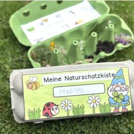 kostenlose Vorlagen Eierkarton Natur Schatzssuche für kinder