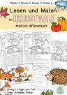 Lesen, verstehen und Malen Leseübung Deutsch klasse 1, 2, 3, 4 DaZ leseaufgabe Herbst
