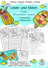 Leseübung, Lesen und Malen Sommer 1.Klasse, 2.Klasse, 3.Klasse, 4.Klasse, DaZ